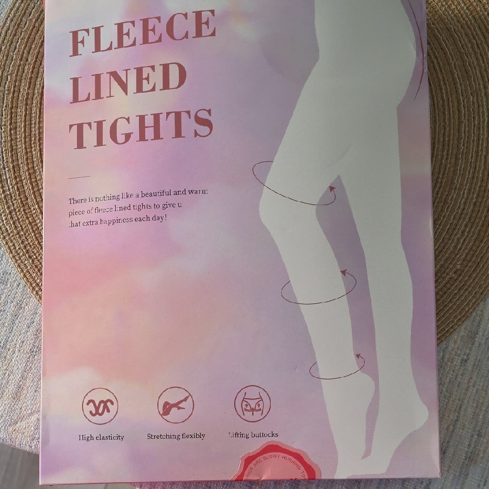 Fleece Lined Tights - Pink